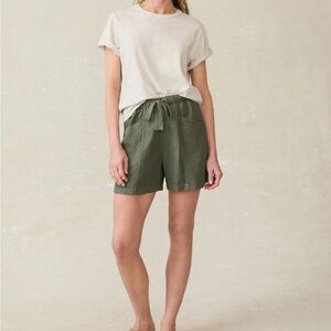 NWT Faherty Womens Topanga Drape Shorts In Tyme, Size Large
